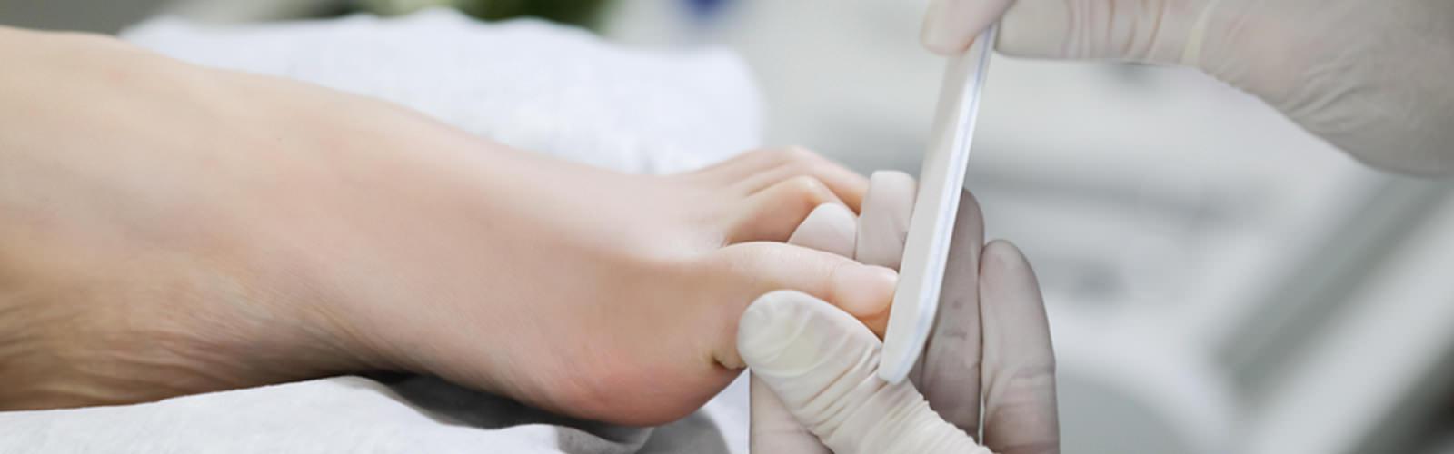 women having foot manicure